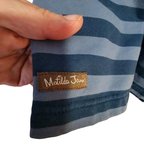 Matilda Jane Womens Blue Striped Button-Front Coat Size S - Picture 4 of 6